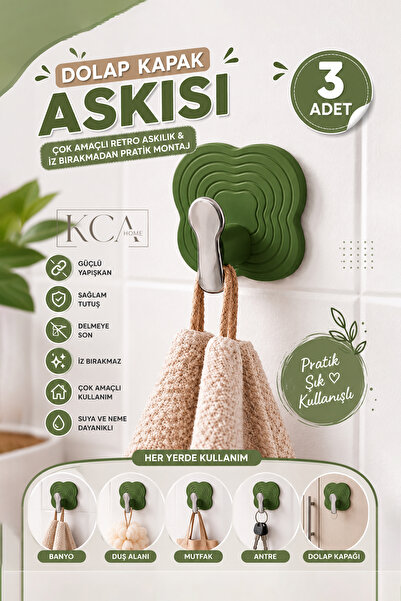 KCA HOME Dolap Kapak Askısı, Delmeden Yapışkanlı Askı, Çok Amaçlı Retro Askıl...