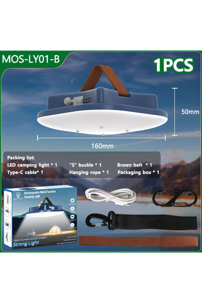 Choice Blue MOSLY01-1PCS MOSLIGHTING Solar Chargin Tent Strong Light with Mag...