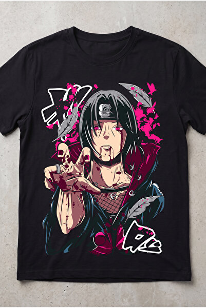 Silkensoul Naruto Itachi Uchiha Anime Printed Standard Cut Unisex Tshirt