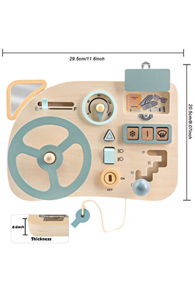 Choice1 A Montessori Toy Steering Wheel Wooden Busy Board Wooden Sensory Toys...