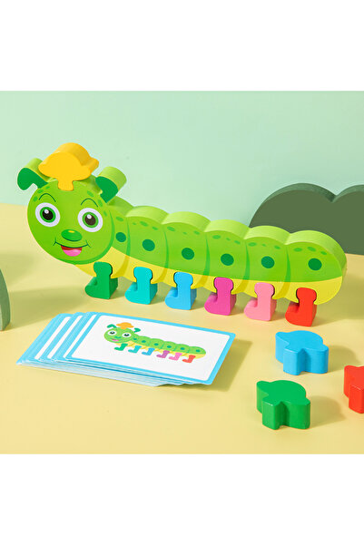 Choice NB180C1 Wooden Caterpillar Montessori Creative Toy Color Matching Game...