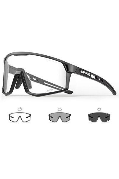 KAPVOE BlackPhotochromic-04 Men Women Road Bike UV400 Goggles Mountain Sports...