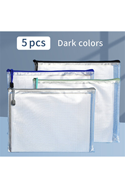 Choice1 5pcs Mixed color 5/10pcs A4 Zippered File and Storage Bag, Waterproof...