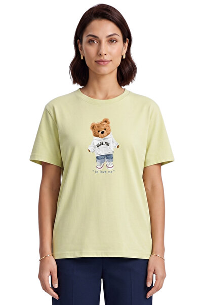 DK DAKSEL Ursuleț unisex „Dare You To Love Me” cu imprimeu tricou