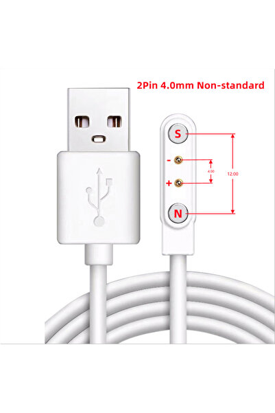 Choice4 White(2pin 4.0 NS) Smart Watch Magnetic USB Dock Charger 2pin 4pin Ch...