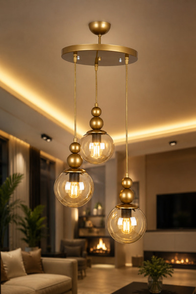 VENON Kardan Adam 3lü Sarkıt Avize Eskitme Bal Glop Camlı ✨ Camlı Avize Modern Avize Modelleri Aydınlatma Tavan Aydınlatma Salon Avizesi Metal Gövde ESKİTME GÖVDE ✨ BAL GLOP CAMLI ✨ 3.LÜ