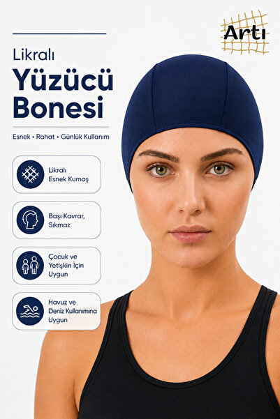 Artı Likralı Yüzücü Bonesi – Deniz & Havuz İçin Esnek, Rahat, Hızlı Kuruyan S...