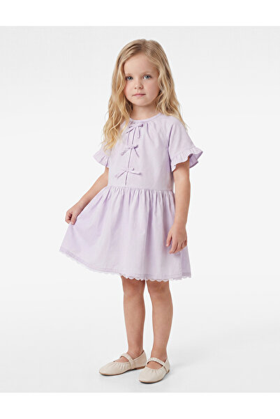 Koton Fiyonklu Lila Kız Bebek Elbise 6SMG80027AW