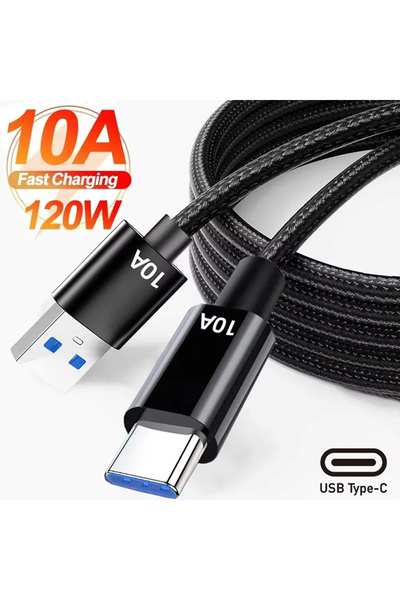 Choice4 1.5m black 10A 120W Cable Super Fast Charge Cable Highspeed Data Tran...