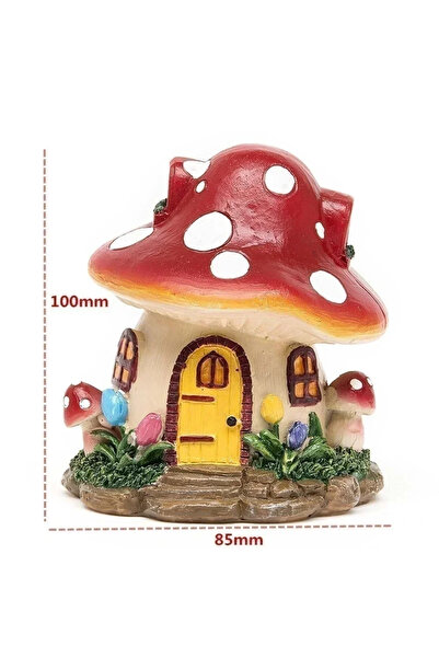 Choice A 1 Pcs Cute 8.5cm*10cm Mushroom House Miniature Resin Fairy Garden Fl...