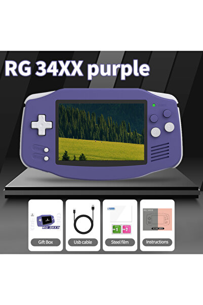 Choice1 32G(5000GAMES) Purple Anbernic RG34XX Handheld Game Console 3.4 inch ...