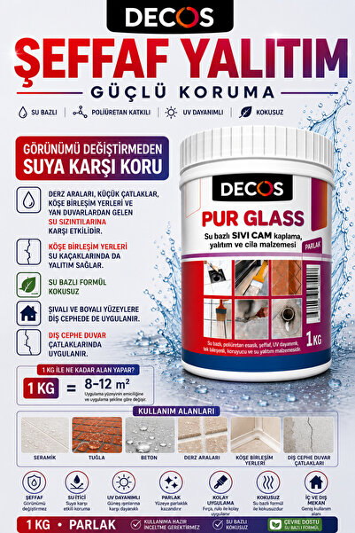 DECOS Şeffaf Güçlü Kokusuz Su Yalıtım Malzemesi 1 Kg