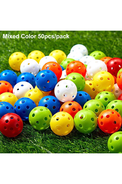 Choice Mixed Color 50pcs 50pcs Golf Practice Ball 42mm 26 Hole Indoor Plastic...