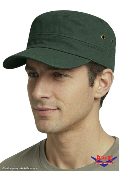 AXE SPORTSWEAR Summer Green Color Adjustable Castro Cap with Velcro on the Ba...