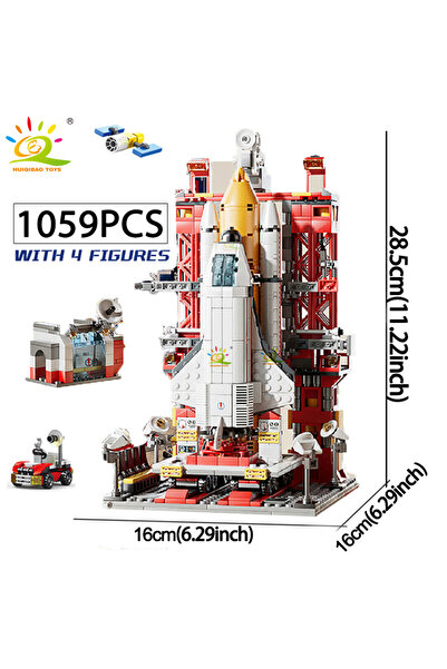 Choice 3.NO box HUIQIBAO Space Aviation Manned Rocket Building Blocks With As...