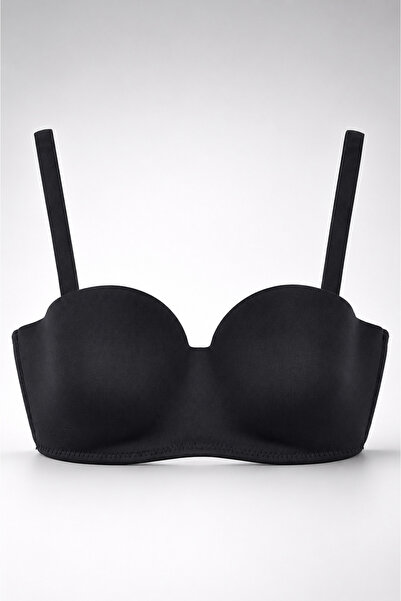 USLULAR Women's Non-Padded Micro Strapless Bra Black