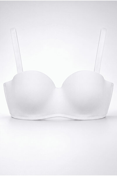 USLULAR Women's Non-Padded Micro Strapless Bra White
