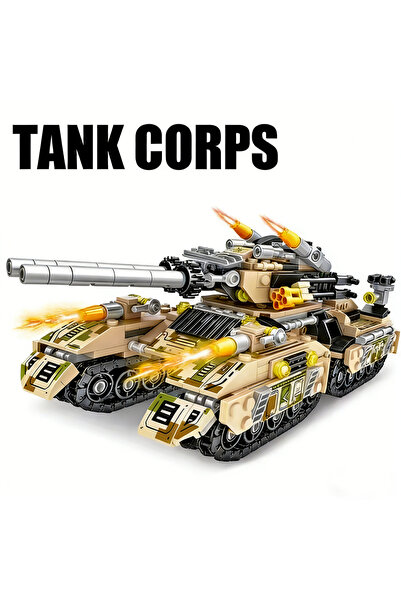 Choice NO BOX yellow tank 2026 WW2 Vehicle Tank 8in1 Airplane Truck Model Bui...