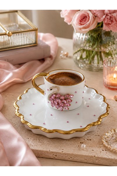 luxurychampagnetr Single Swan Design Luxury Coffee Cup – Engagement, Promise & Bridal Gift