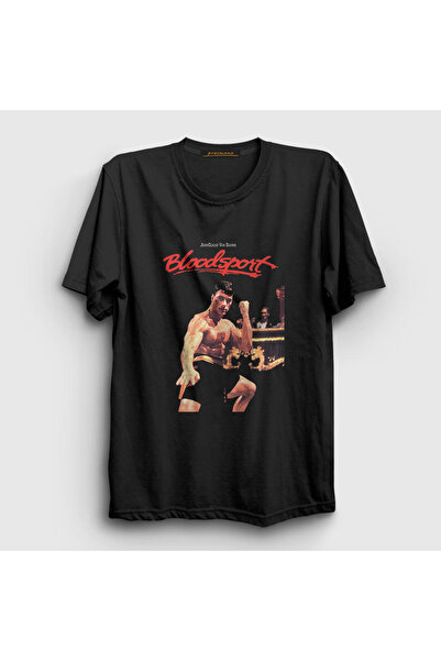 Presmono Unisex crni Bloodsport film Žan Klod Van Dam T-shirt 258732tt