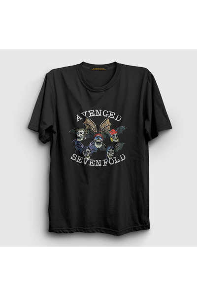 Presmono Unisex Black Skulls Avenged Sevenfold T-shirt293771tt