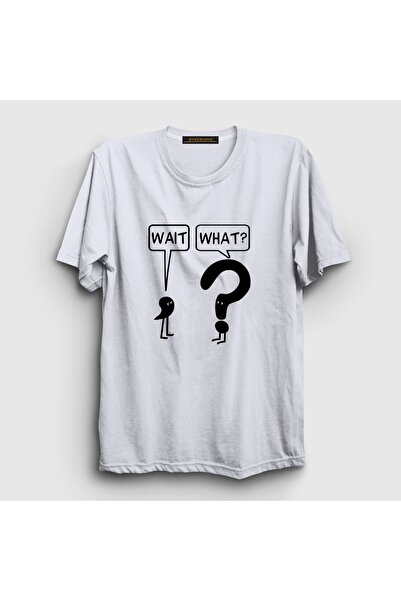 Presmono Unisex White Wait What T-Shirt 619384Tt