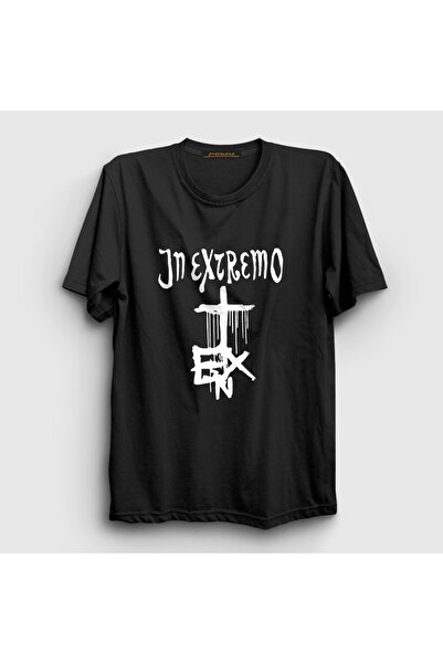 Presmono Unisex Black Logo in Extremo Metal T-Shirt 617824Tt