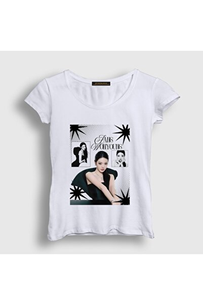 Presmono Women's White Sparkles Jang Wonyoung K-Pop Ive T-Shirt 620678Tt