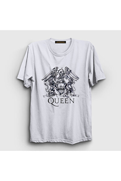 Presmono Unisex belo-sivo logo kraljica T-shirt 101891tt