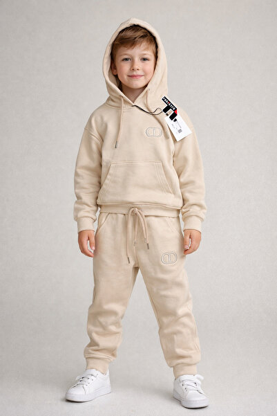 NOBLEKIDS Hooded Sets with Embroidery Detail – Cream, Unisex, Ages 2–13