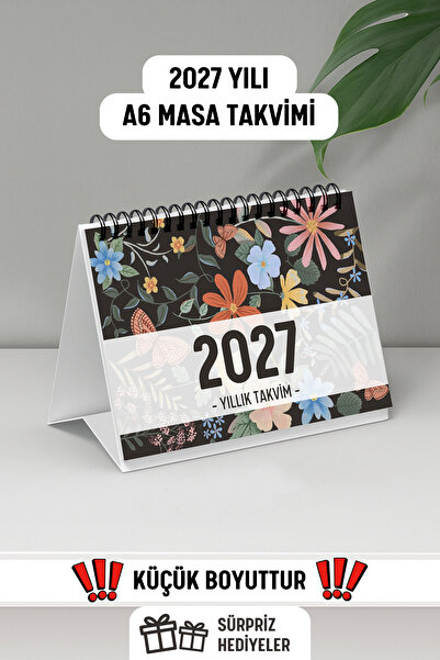 Eldesen Tasarım 2027 Masa Takvimi Spiralli A6 (15x12cm) Orta Boy / Resmi Tati...