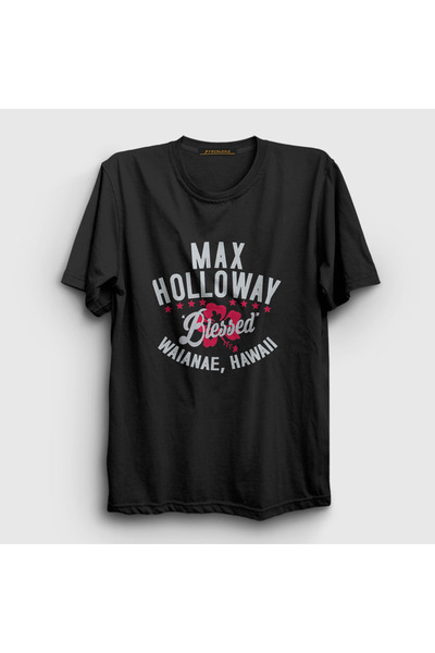 Presmono Unisex Black Blessed Mma Ufc Max Holloway T-Shirt 473930Tt