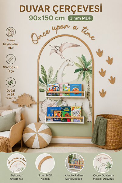 mdmetadesign Kayın Renk Düz Çerçeve Ve (Once Upon Tıme Yazısı)