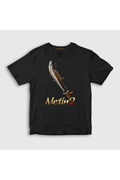 Presmono Unisex dečja crna osnovna igra Metin2 T-shirt 521567tt