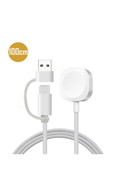 Choice 2in1-iWatch-(100cm) USB & TYPE-C Dual Port Magnetic Charger Cable For ...