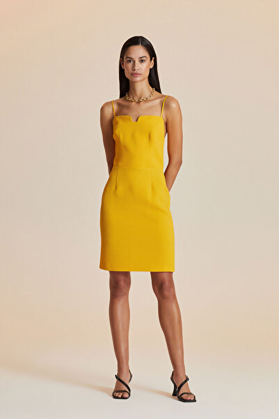 W Collection SARI ASKILI ELBİSE