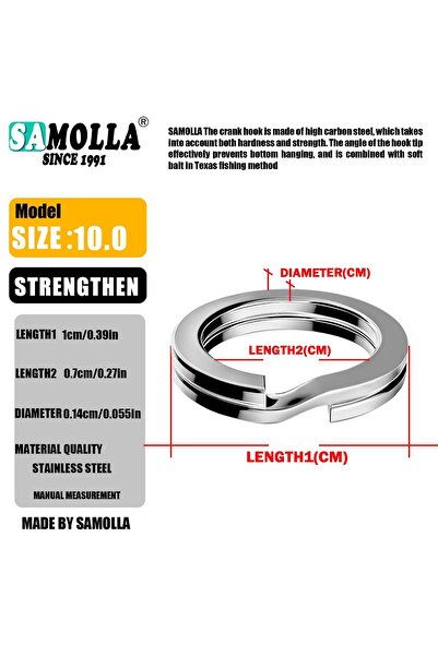 Choice silver 10m 100pcs 100pcs Fishing Split Rings Stainless Steel 3.5-12MM ...