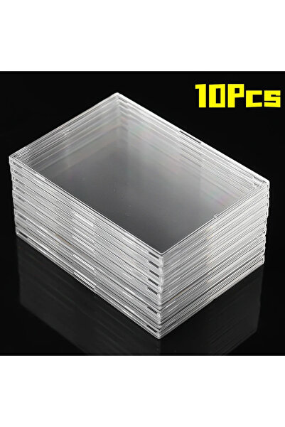 Choice 10Pcs Case Clear Acrylic Card Holder Snap Type Gaming Sports Trading C...