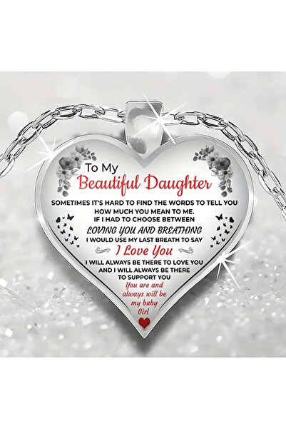 Choice 60cm 2 To My Daughter Heart Necklace Epoxy Inspirational Necklaces For...