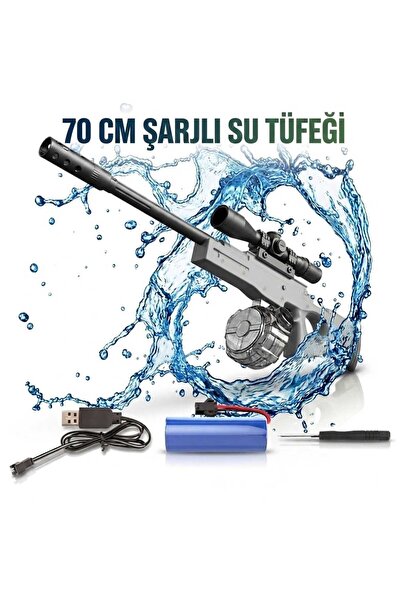 berattoys 70 cm elektirikli su tabancası dev boy su tüfeği şarjlı tam otomatik