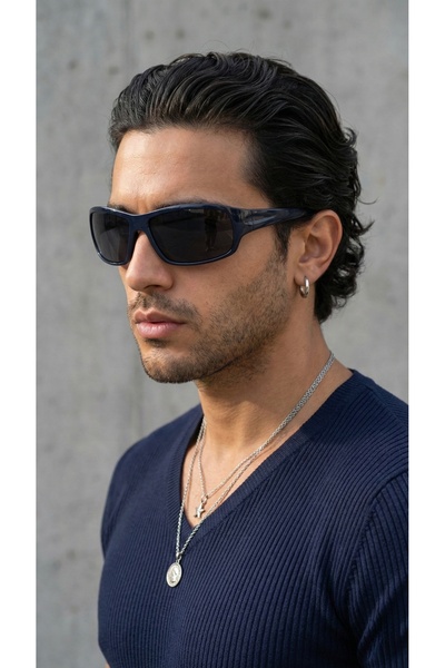 JULIANO 271 C303 62 Navy Blue Oval Sunglasses
