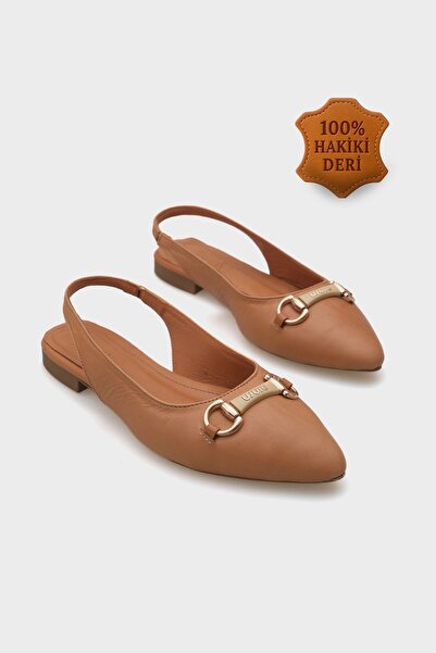 Capone Outfitters Dámské baleríny se špičatou špičkou z pravé kůže