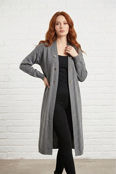 ÇALIKUŞU TRİKO Pique Knitted Button Detailed Plain Jacket