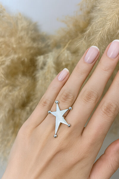 Herşey Nota Five-Pointed Star Figured Ring – Symbol of Power, Balance, and Light