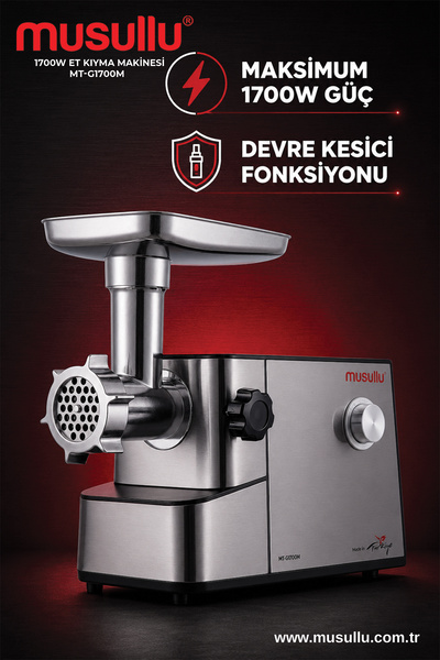 Musullu Mt-g1700 Kıyma Makinesi + Domates çekme aparatı hediyeli