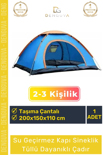 Denguva #KampÇadırı Su Geçirmez Hafif Sineklikli Pratik Festival Tipi Kolay K...