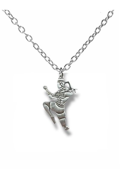 Herşey Nota Muay Thai Warrior – Unisex Necklace with Fighter Figure (60 cm Ch...