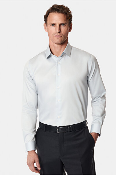 Abdullah Kiğılı Μακρυμάνικο Slim Fit Slim Fit Κλασικό μη σιδερένιο σατέν βαμβ...