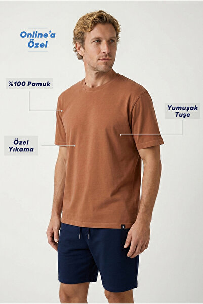 Kiğılı Crew Neck Regular Fit Breathable Cotton Washable T-Shirt