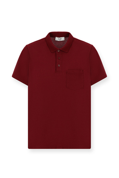 Kiğılı Regular Fit Cotton Embroidered Pocket Polo Neck T-Shirt